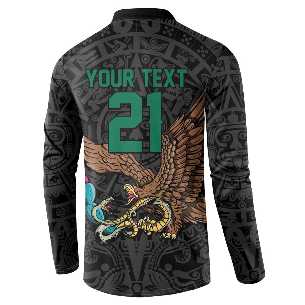 Black Mexico Aztec Custom Button Sweatshirt Special Edition Heritage - Wonder Print Shop