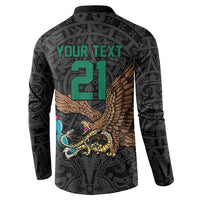 Black Mexico Aztec Custom Button Sweatshirt Special Edition Heritage - Wonder Print Shop