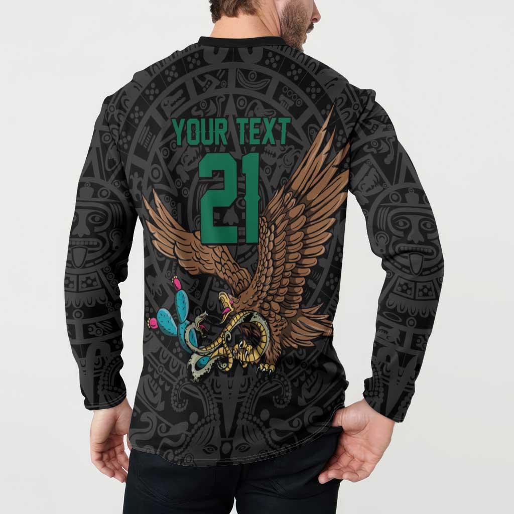 Black Mexico Aztec Custom Button Sweatshirt Special Edition Heritage - Wonder Print Shop