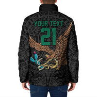 Black Mexico Aztec Custom Padded Jacket Special Edition Heritage - Wonder Print Shop
