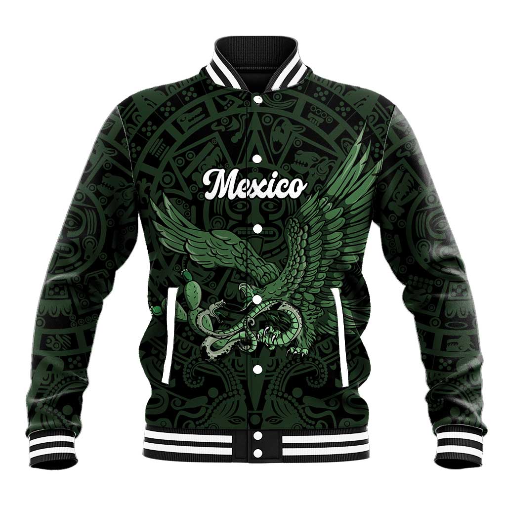 Green Mexico Aztec Custom Baseball Jacket Special Edition Heritage - Wonder Print Shop