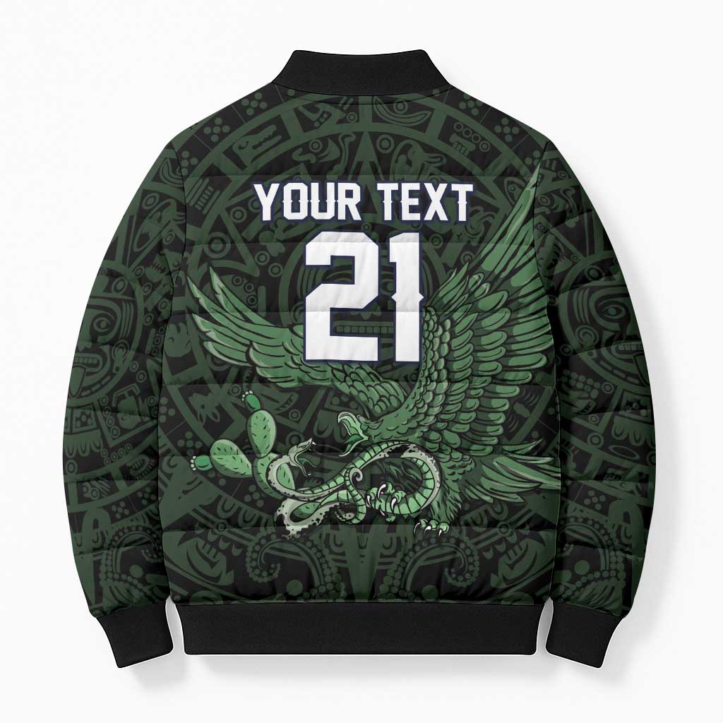 Green Mexico Aztec Custom Bomber Puffer Jacket Special Edition Heritage - Wonder Print Shop