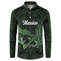 Green Mexico Aztec Custom Button Sweatshirt Special Edition Heritage - Wonder Print Shop