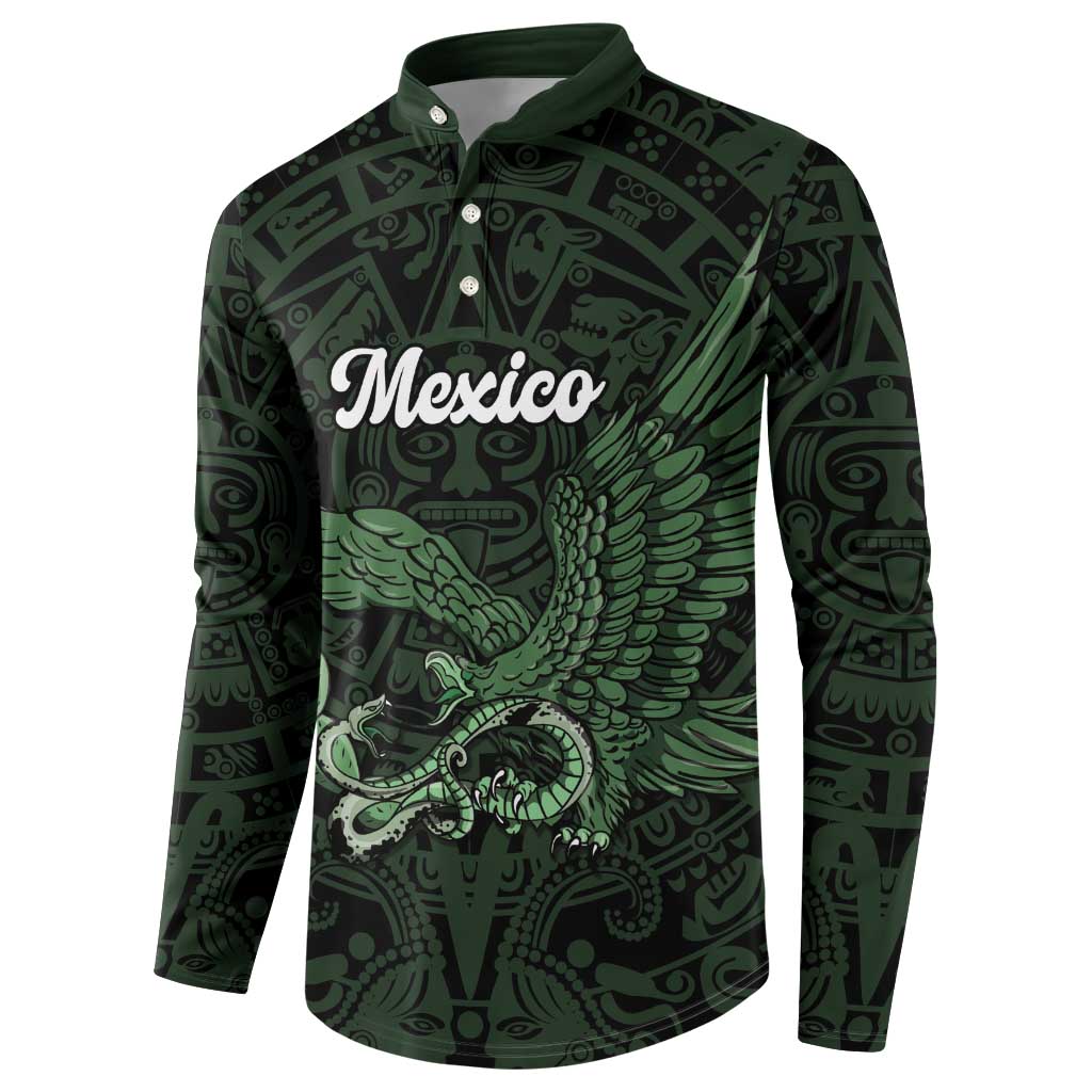 Green Mexico Aztec Custom Button Sweatshirt Special Edition Heritage - Wonder Print Shop