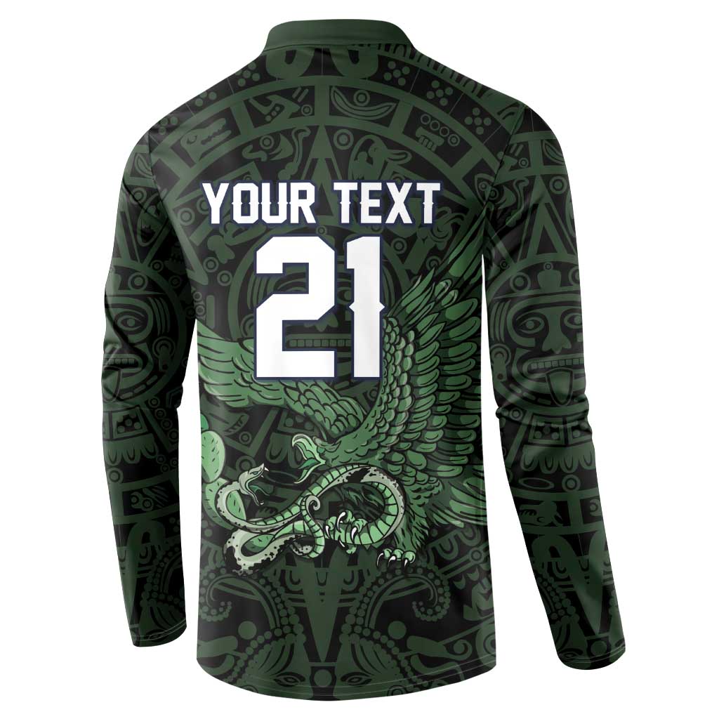 Green Mexico Aztec Custom Button Sweatshirt Special Edition Heritage - Wonder Print Shop