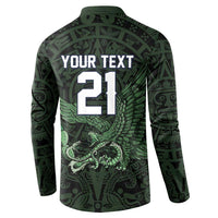 Green Mexico Aztec Custom Button Sweatshirt Special Edition Heritage - Wonder Print Shop