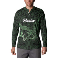 Green Mexico Aztec Custom Button Sweatshirt Special Edition Heritage - Wonder Print Shop