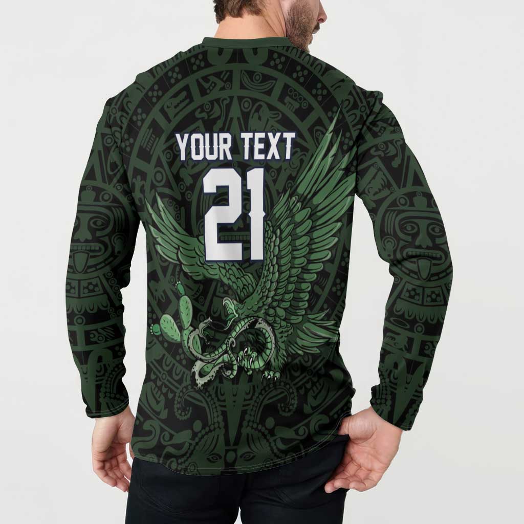 Green Mexico Aztec Custom Button Sweatshirt Special Edition Heritage - Wonder Print Shop