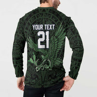 Green Mexico Aztec Custom Button Sweatshirt Special Edition Heritage - Wonder Print Shop