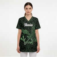 Green Mexico Aztec Custom Scrub Top Special Edition Heritage - Wonder Print Shop