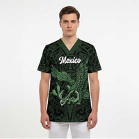 Green Mexico Aztec Custom Scrub Top Special Edition Heritage - Wonder Print Shop