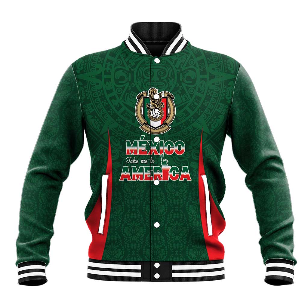 Custom Mexico Football Dream 2026 Baseball Jacket Aztec Take Me To America