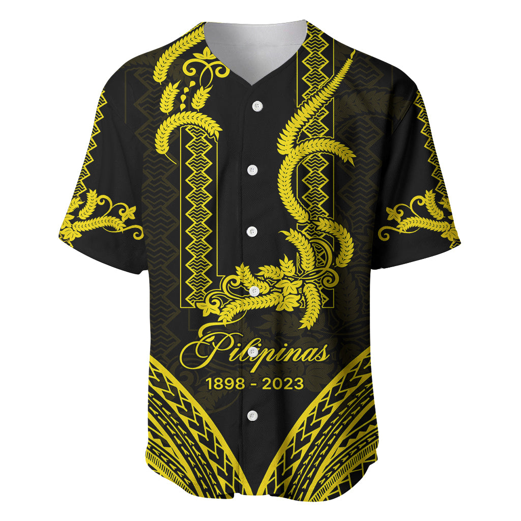 Philippines Independence Day Baseball Jersey Pechera With Side Barong Patterns LT9 - Wonder Print Shop