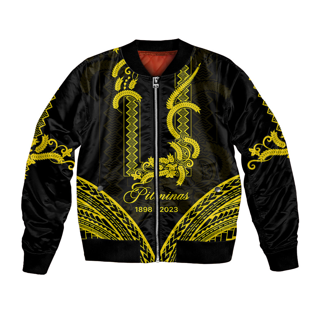 Philippines Independence Day Bomber Jacket Pechera With Side Barong Patterns LT9 - Wonder Print Shop