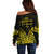 Philippines Independence Day Off Shoulder Sweater Pechera With Side Barong Patterns - Wonder Print Shop