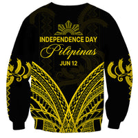 Black unisex sweatshirt with gold 'INDEPENDENCE DAY Pilipinas JUN 12' print and motifs
