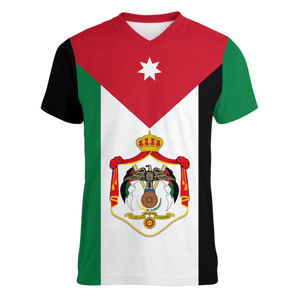 personalised-hashemite-kingdom-of-jordan-women-v-neck-t-shirt-jordan-flag-style