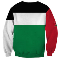 Color-block sweatshirt with Jordan flag graphic panel at back, crew neck, long sleeves
