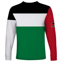 Personalized Jordan long-sleeve shirt with flag panel and sleeve patch