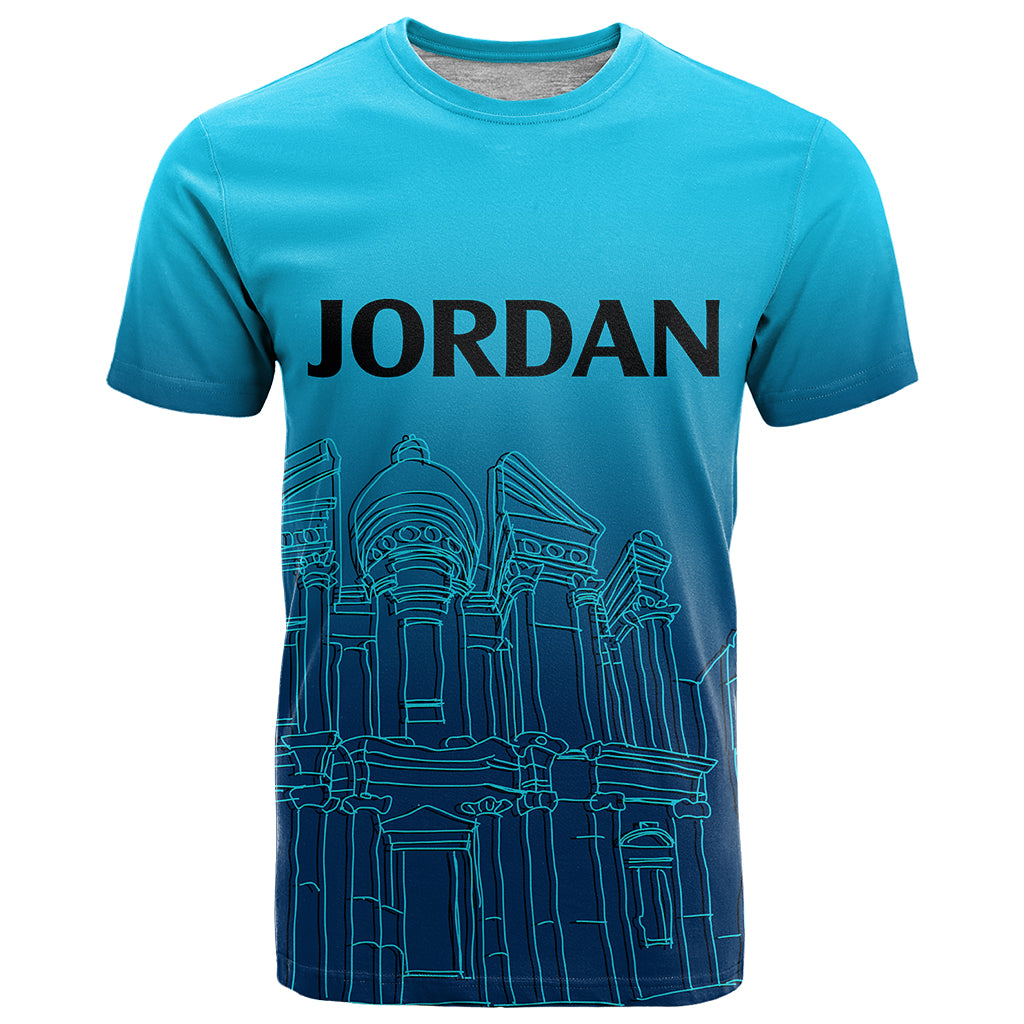 Jordan T Shirt Al Khazneh in Jordan Blue Gradient - Wonder Print Shop