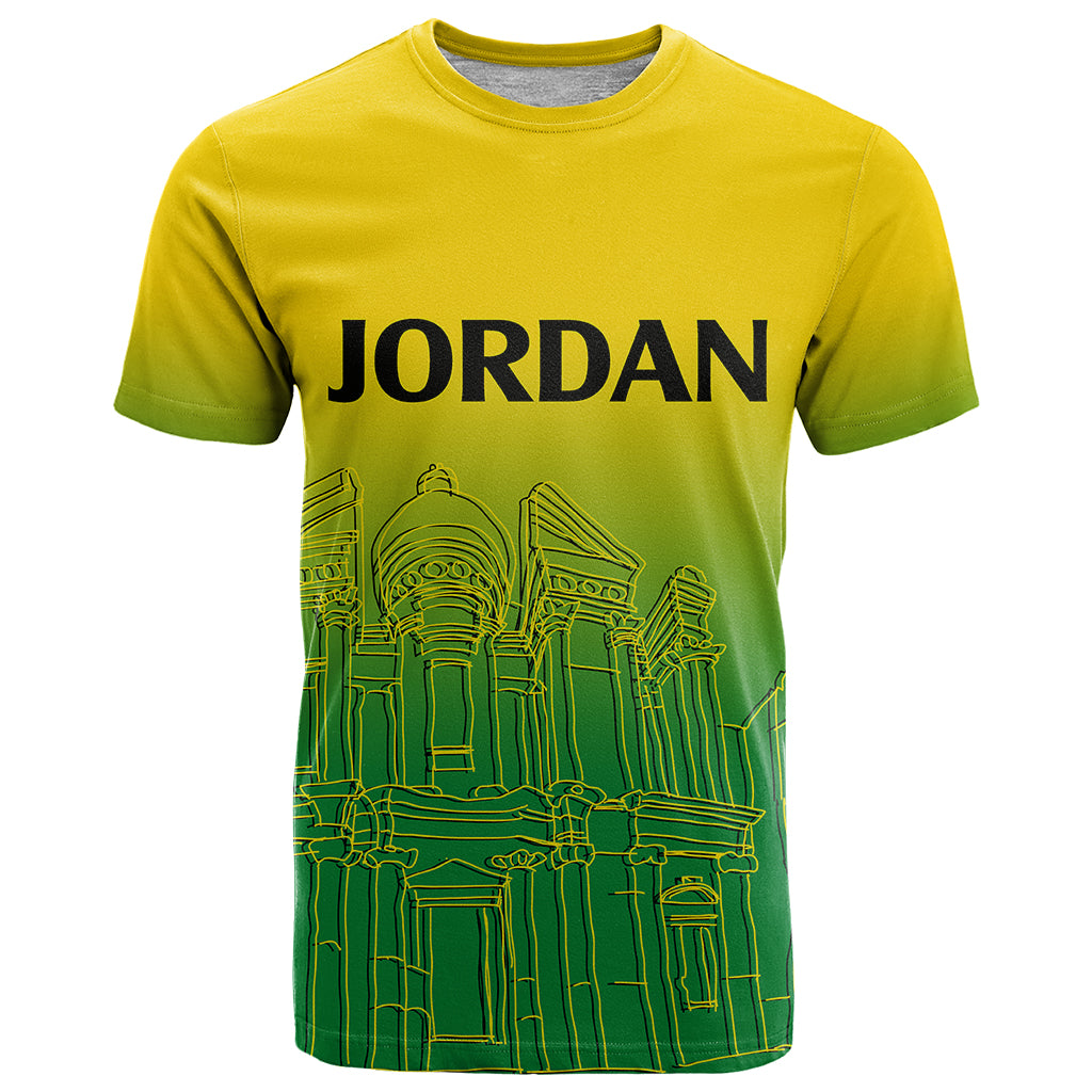 Jordan T Shirt Al Khazneh in Jordan Green Gradient - Wonder Print Shop