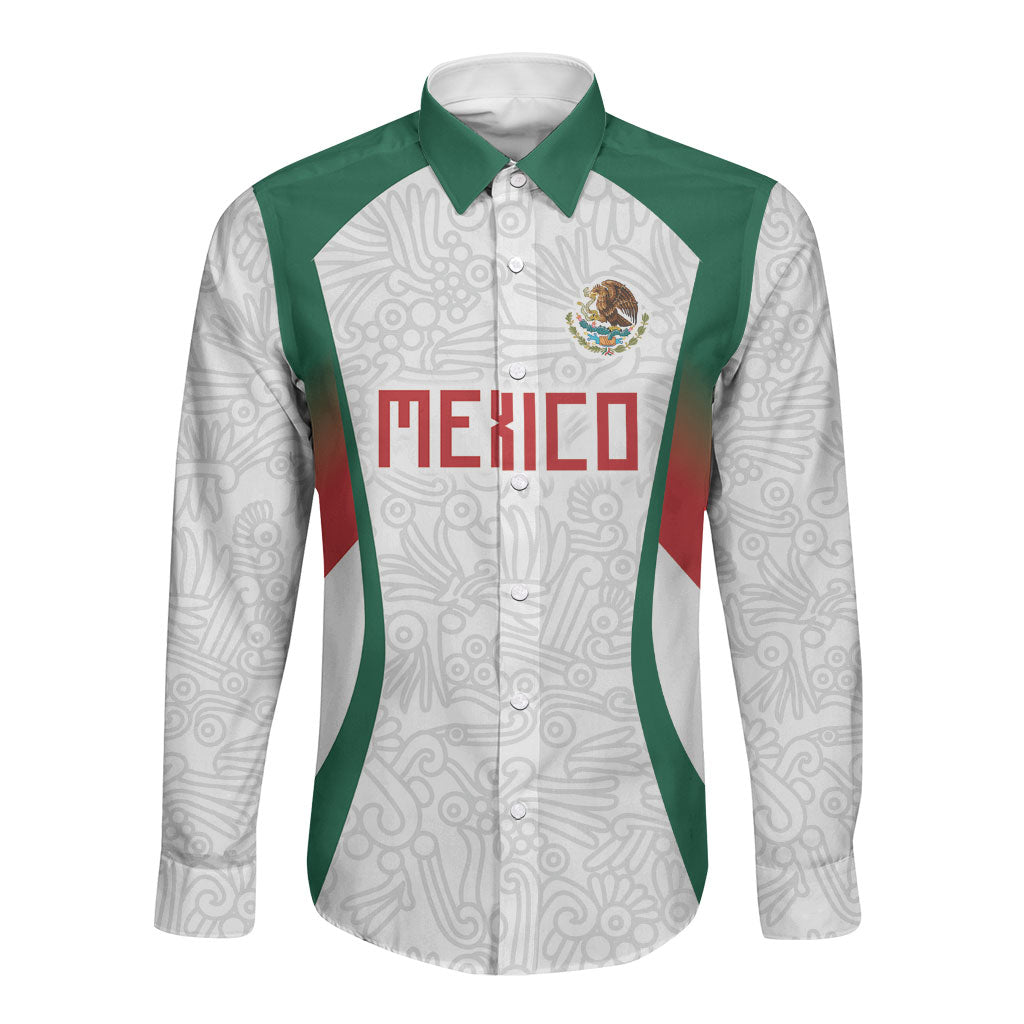 2026 World Football Host Country Mexico Custom Long Sleeve Button Shirt Green Version