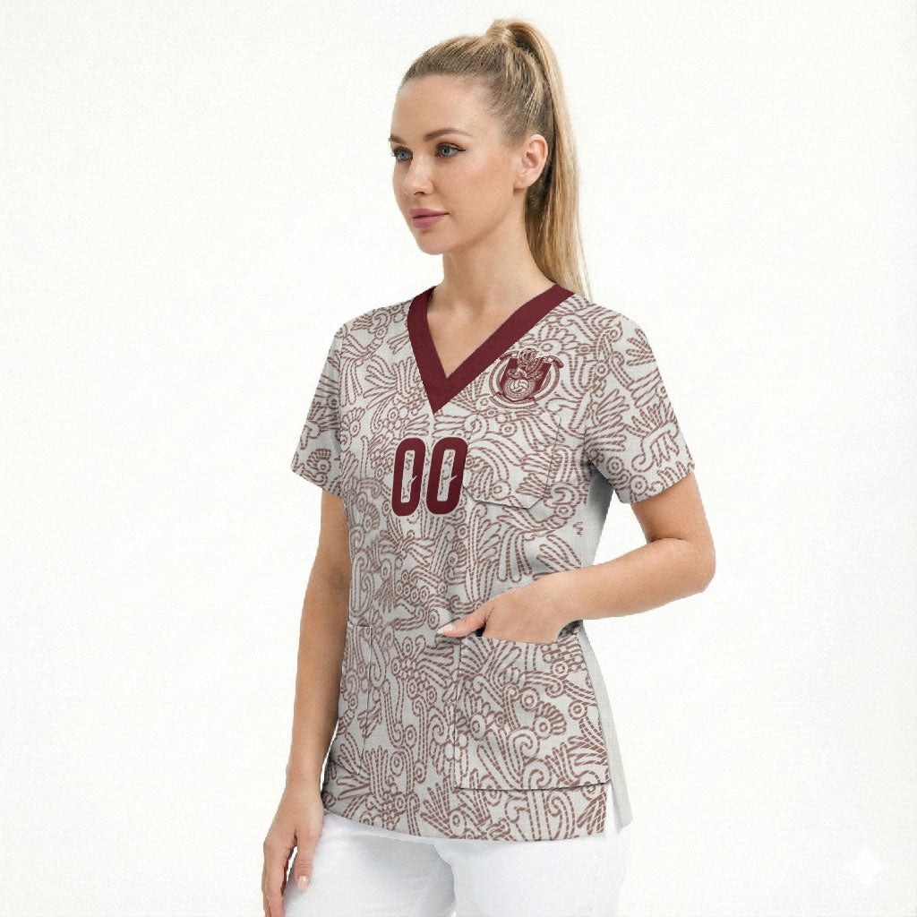 2026 World Football Host Country Mexico Custom Scrub Top White Version