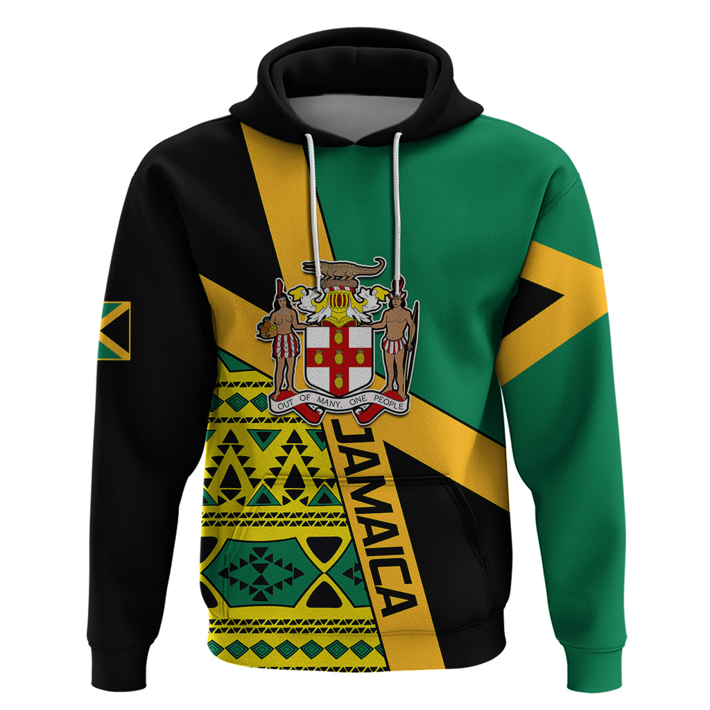 Personalised Jamaica Hoodie Ethnic Style In Jamaican Flag - Wonder Print Shop