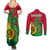 Vanuatu Islands Couples Matching Summer Maxi Dress and Long Sleeve Button Shirts Polynesian Tattoo and Sea Turtle LT9 - Wonder Print Shop