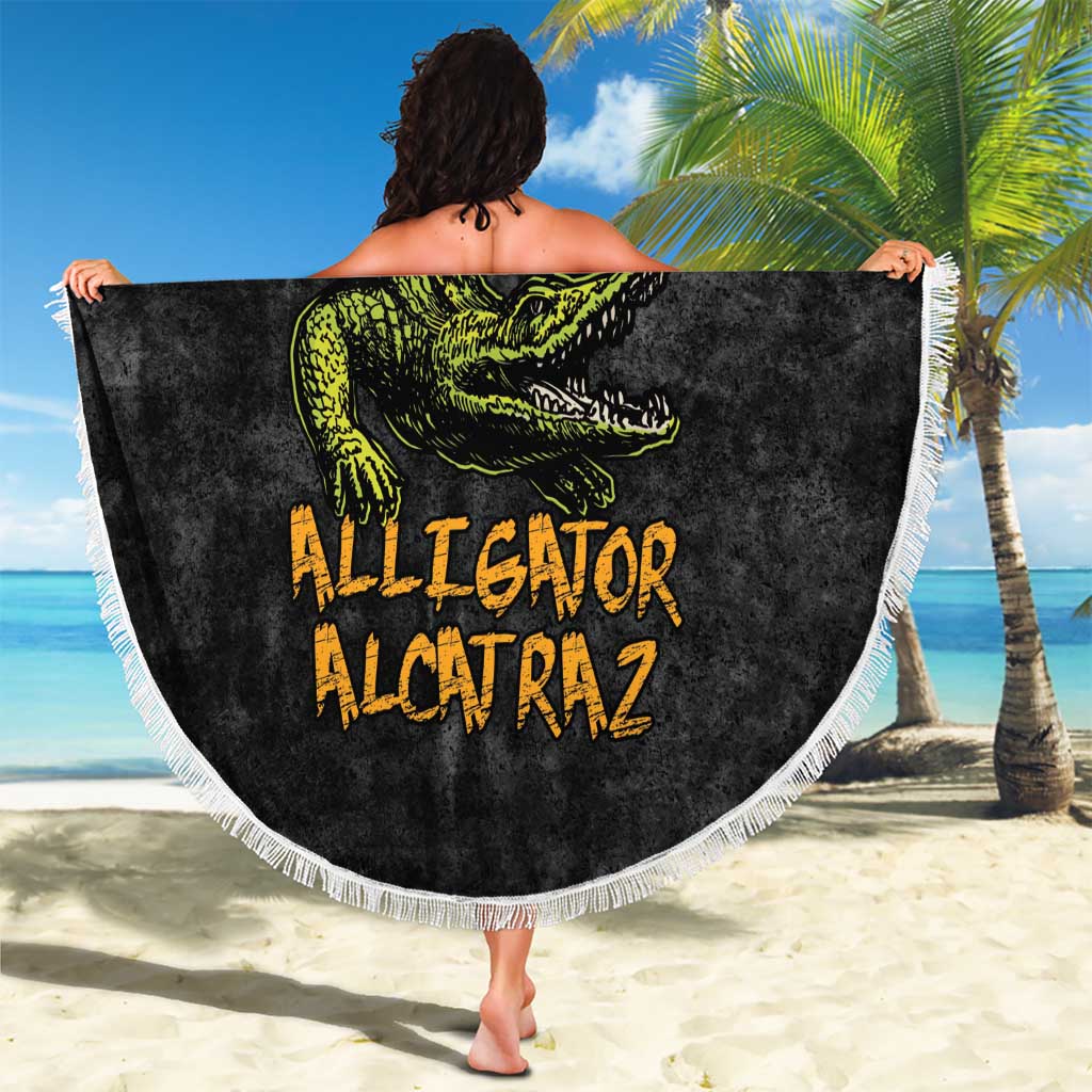 Alligator Alcatraz Est 2025 Beach Blanket Vintage Retro - Wonder Print Shop