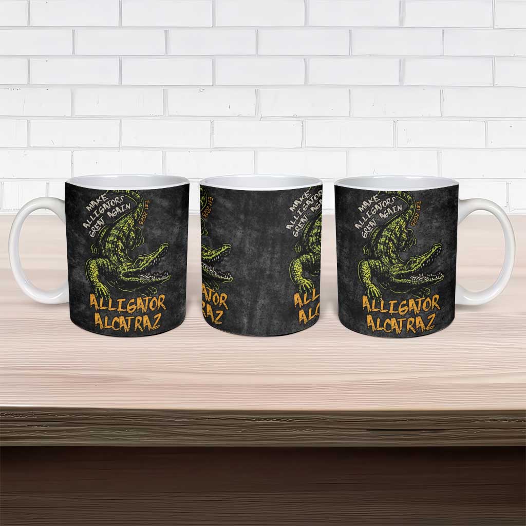 Alligator Alcatraz Est 2025 Ceramic Mug Vintage Retro - Wonder Print Shop