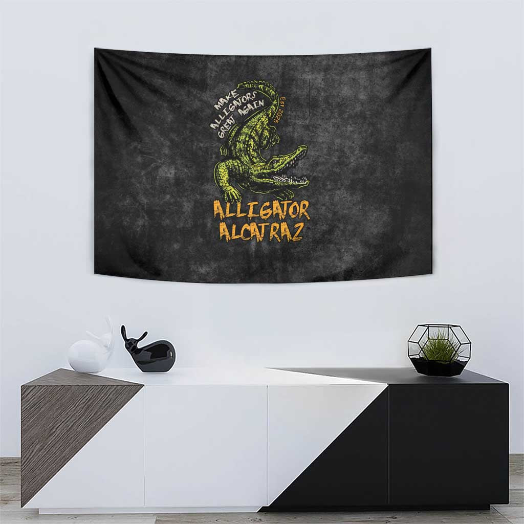 Alligator Alcatraz Est 2025 Tapestry Vintage Retro - Wonder Print Shop