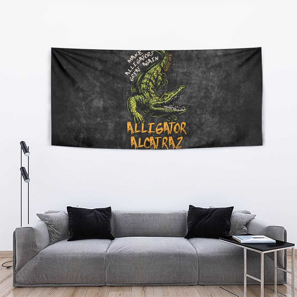Alligator Alcatraz Est 2025 Tapestry Vintage Retro - Wonder Print Shop