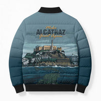 Make Alcatraz Great Again Bomber Puffer Jacket Vintage Retro - Wonder Print Shop