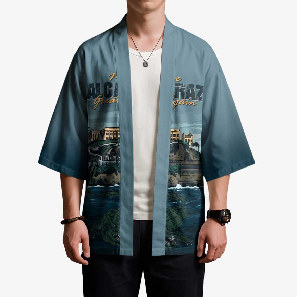 Make Alcatraz Great Again Kimono Vintage Retro - Wonder Print Shop