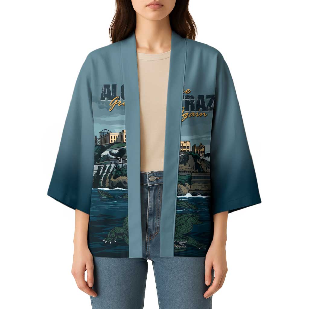 Make Alcatraz Great Again Kimono Vintage Retro - Wonder Print Shop