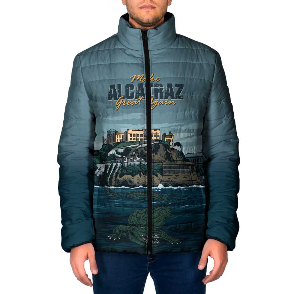 Make Alcatraz Great Again Padded Jacket Vintage Retro - Wonder Print Shop