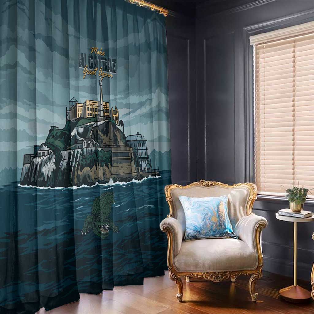 Make Alcatraz Great Again Window Curtain Vintage Retro - Wonder Print Shop