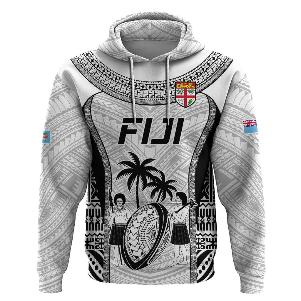 Fiji Rugby Hoodie Go Champions World Cup 2023 Tapa Unique White Vibe - Wonder Print Shop