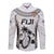 Custom Fiji Rugby Long Sleeve Button Shirt Go Champions World Cup 2023 Tapa Unique White Vibe - Wonder Print Shop