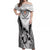 Custom Fiji Rugby Off Shoulder Maxi Dress Go Champions World Cup 2023 Tapa Unique White Vibe - Wonder Print Shop