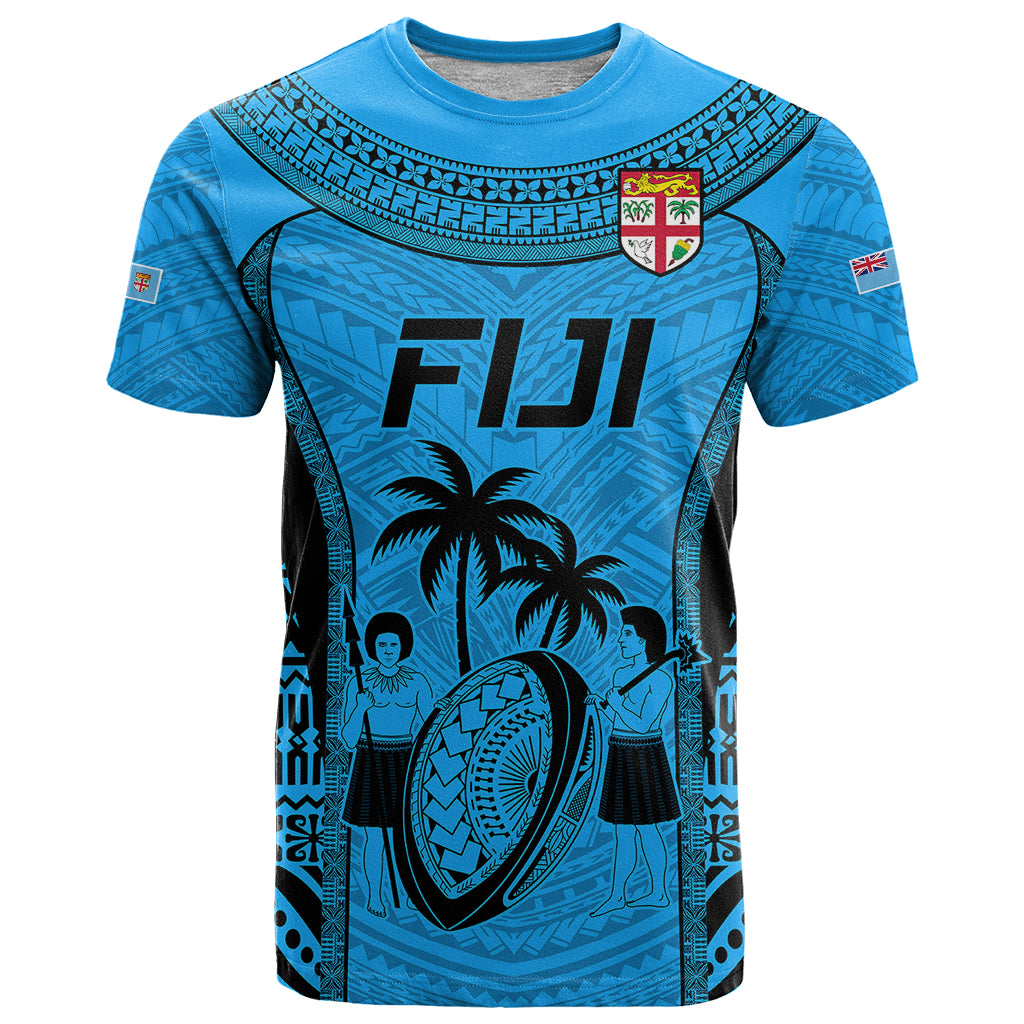 Fiji Rugby T Shirt Go Champions World Cup 2023 Tapa Unique Blue Vibe - Wonder Print Shop