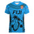 Fiji Rugby Women V Neck T Shirt Go Champions World Cup 2023 Tapa Unique Blue Vibe - Wonder Print Shop