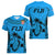 Fiji Rugby Women V Neck T Shirt Go Champions World Cup 2023 Tapa Unique Blue Vibe - Wonder Print Shop