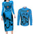 Custom Fiji Rugby Couples Matching Long Sleeve Bodycon Dress and Long Sleeve Button Shirts Go Champions World Cup 2023 Tapa Unique Blue Vibe LT9 - Wonder Print Shop