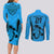 Custom Fiji Rugby Couples Matching Long Sleeve Bodycon Dress and Long Sleeve Button Shirts Go Champions World Cup 2023 Tapa Unique Blue Vibe LT9 - Wonder Print Shop