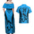 Custom Fiji Rugby Couples Matching Off Shoulder Maxi Dress and Hawaiian Shirt Go Champions World Cup 2023 Tapa Unique Blue Vibe LT9 - Wonder Print Shop