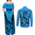 Custom Fiji Rugby Couples Matching Off Shoulder Maxi Dress and Long Sleeve Button Shirts Go Champions World Cup 2023 Tapa Unique Blue Vibe LT9 - Wonder Print Shop