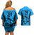 Custom Fiji Rugby Couples Matching Off Shoulder Short Dress and Hawaiian Shirt Go Champions World Cup 2023 Tapa Unique Blue Vibe LT9 - Wonder Print Shop