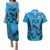 Custom Fiji Rugby Couples Matching Puletasi Dress and Hawaiian Shirt Go Champions World Cup 2023 Tapa Unique Blue Vibe LT9 - Wonder Print Shop